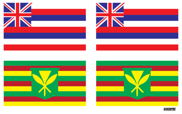 Hawaii & Maoli Mini Flag Sticker Card