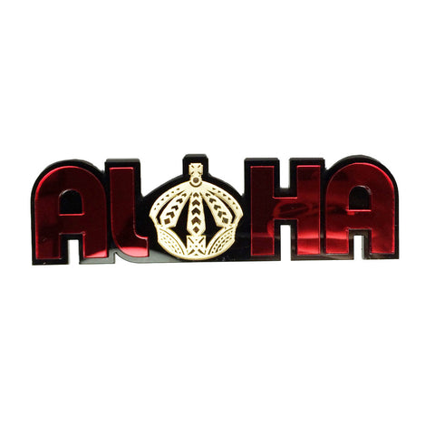 "Aloha Crown" Plexi-Decal By Island Silver (Red/gold/black)