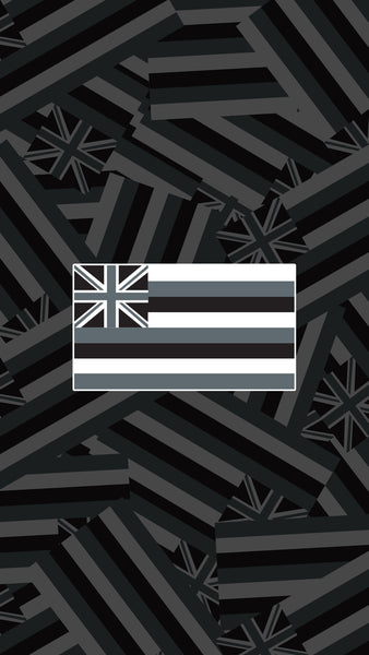 Grey Hawaii Flag 4" Sticker