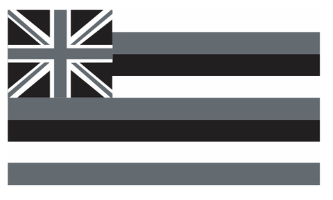 .Grey Hawaii Flag 4" Sticker
