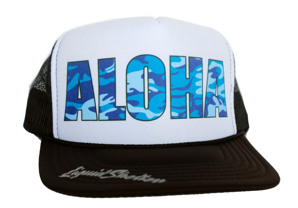 *Blue Camo Aloha Impact - Trucker