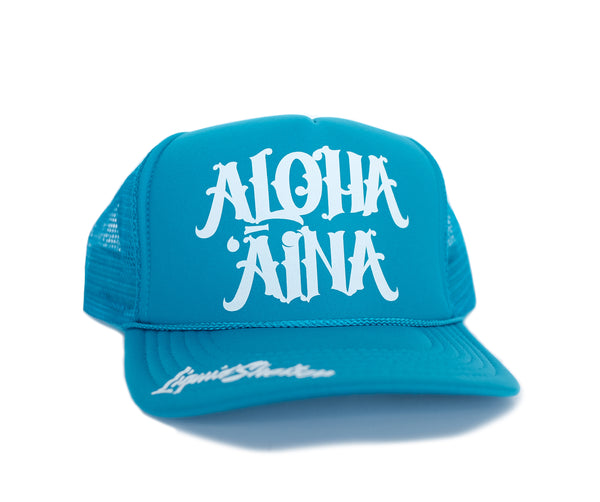+Aloha Aina Trucker Hat By Liquid Shelter