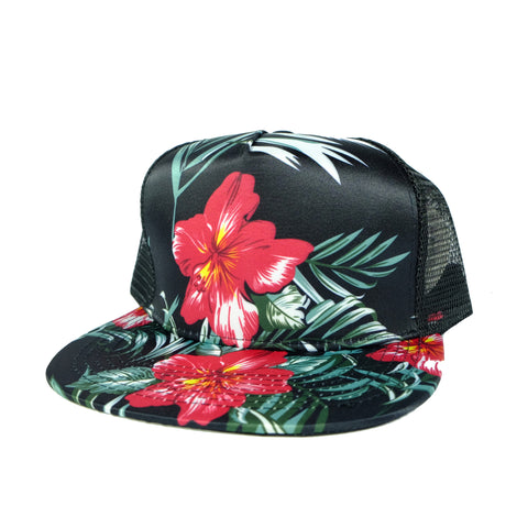 Otto Black Flower Cap Foam Trucker Blank