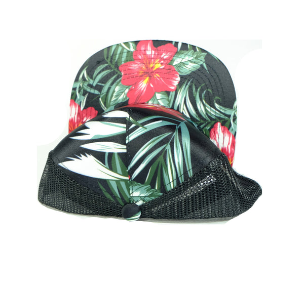 Otto Black Flower Cap Foam Trucker Blank