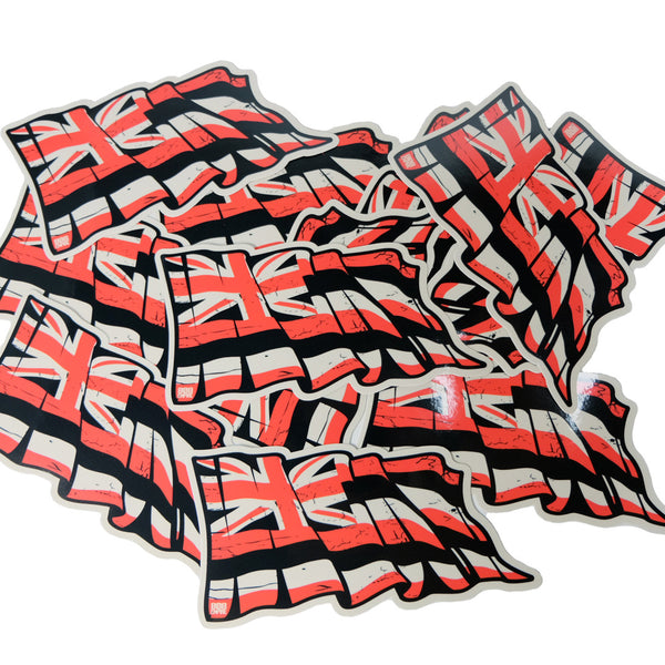 *Black/Red 6" Torn Hawaii Flag