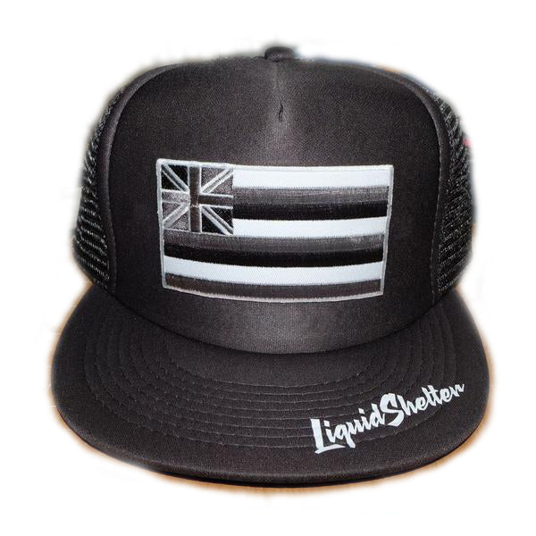 "Hawaii Grey Flag Patch" Trucker By Liquid Shelter