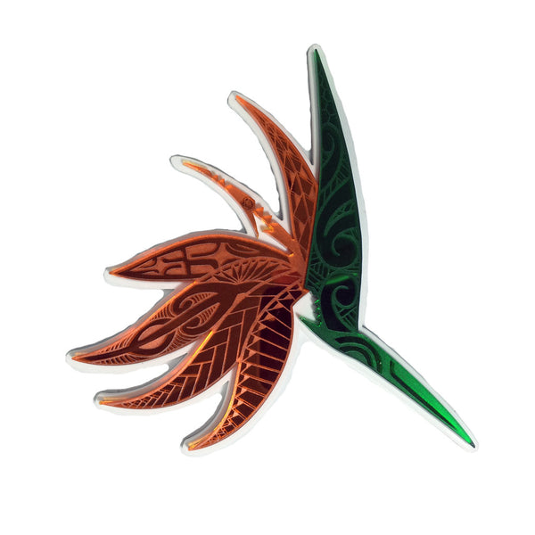 "Bird of Paradise" Plexi-Decal By Island Silver (Green/Orange/white)