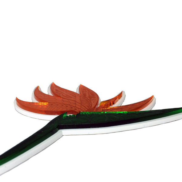 "Bird of Paradise" Plexi-Decal By Island Silver (Green/Orange/white)