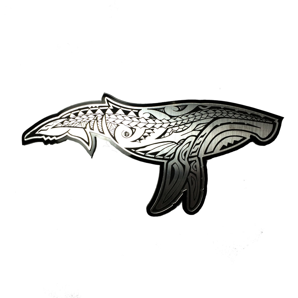 "Humpback Whale" Plexi-Decal By Island Silver (Silver on black)  8/9
