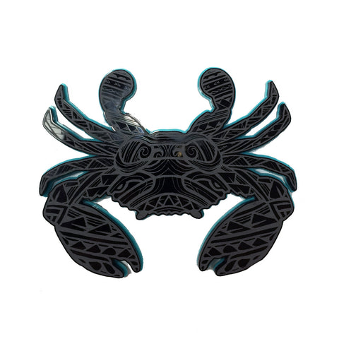 "Samoan Crab" Plexi-Decal By Island Silver (Black/TiffanyBlue)