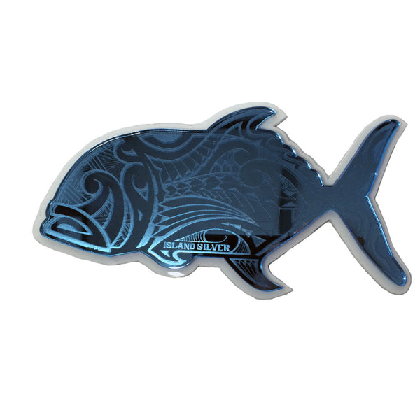 "Poly Ulua" Plexi-Decal By Island Silver (Blue on White)