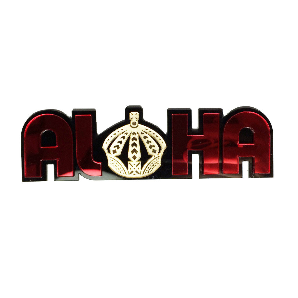 *"Aloha Crown" Plexi-Decal By Island Silver (Red/gold/black)
