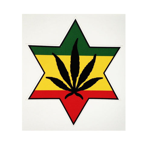 +"Rasta Leaf Star" 3" Sticker