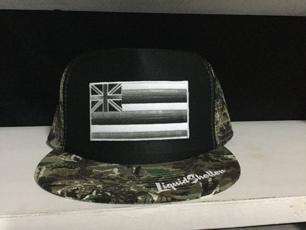 "Hawaii Grey Flag Patch" Trucker By Liquid Shelter