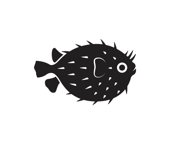 +Puffer Fish Diecut Sticker