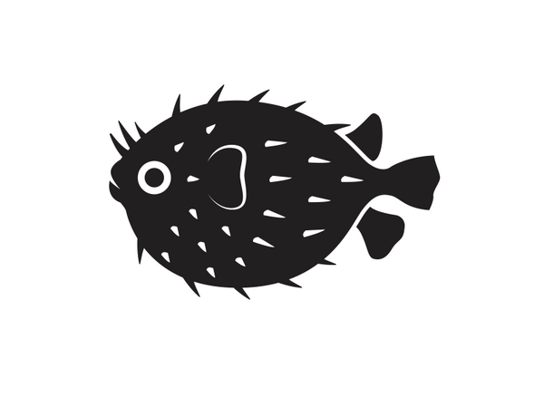Puffer Fish Diecut Sticker