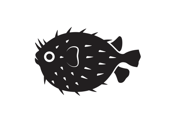 +Puffer Fish Diecut Sticker