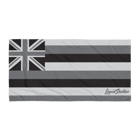 +"Hawaii Flag" (grey) Beach Towel