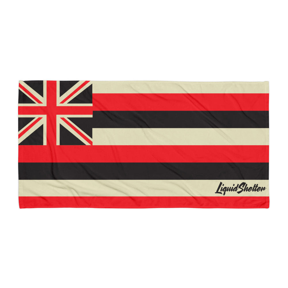 +Hawaii Flag (Red Black) Beach Towel